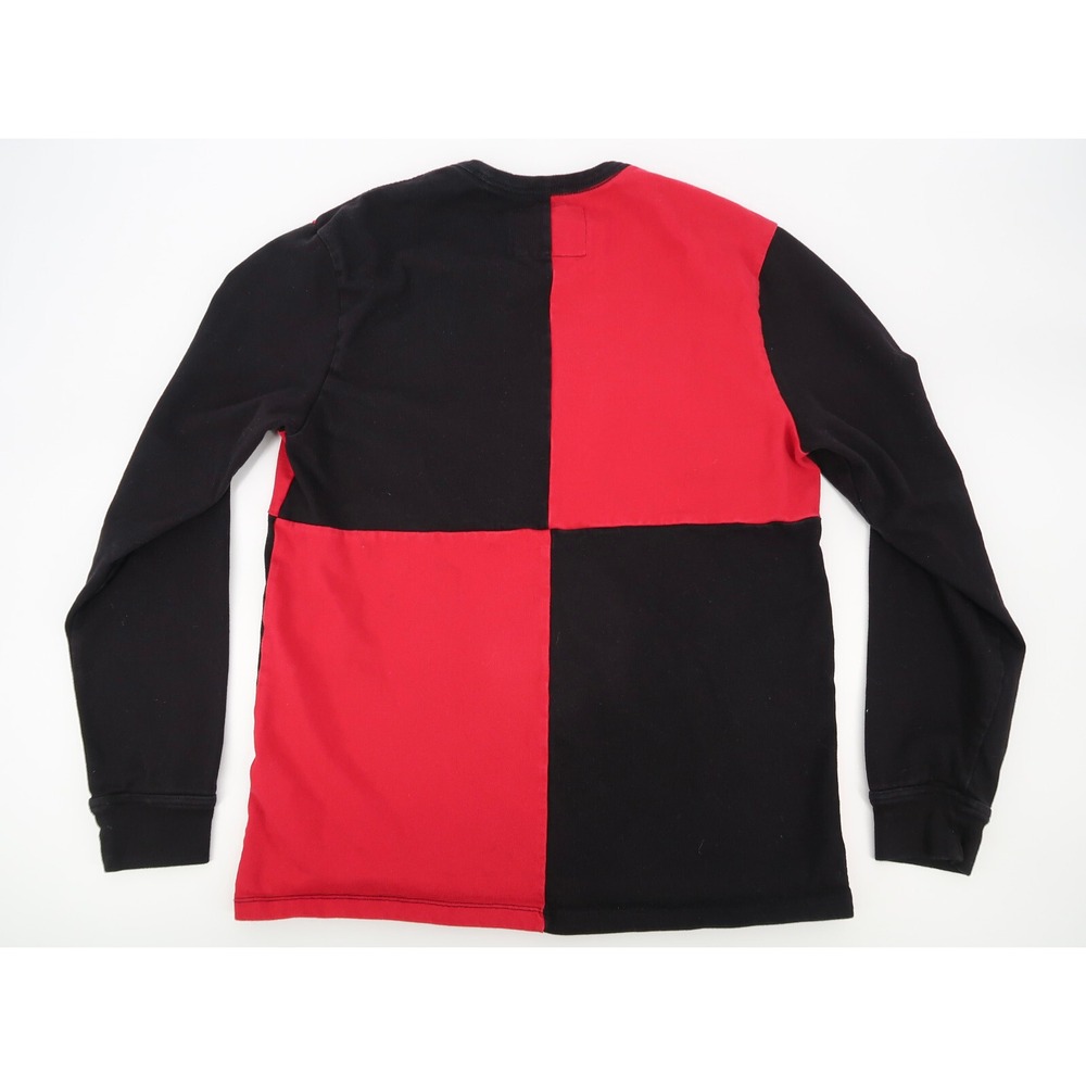True Religion Mens Large Embroidered Logo Long Sleeve Crew Neck Red Black - Picture 5 of 5